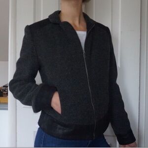DKNY Moto Jacket Wool Blend Small
